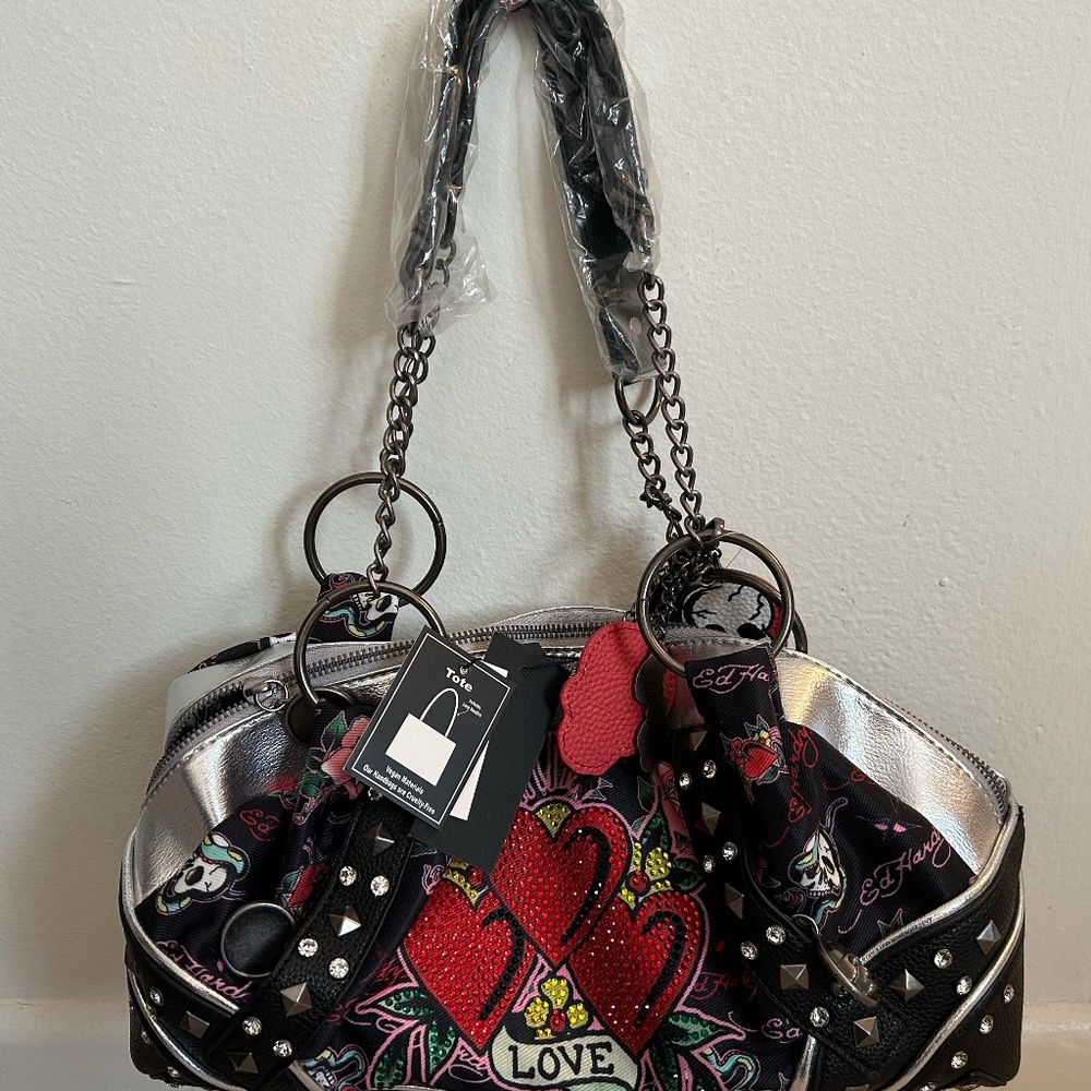 ED HARDY HOBO STUDDED BAG